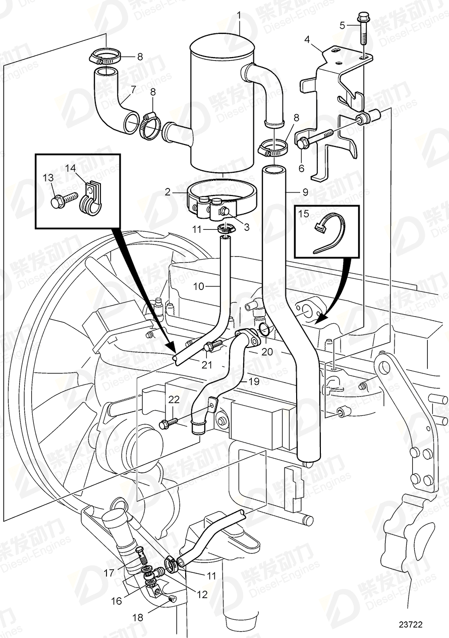 volvo penta Bracket 11129260 Drawing